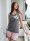 Remix Winter Damen Pyjama-Set Grey / Pink