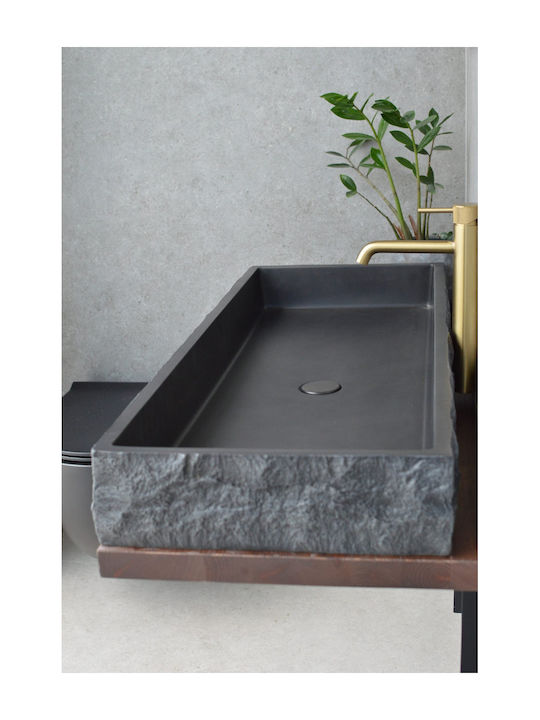 Countertop Sink Porcelain 80x40x12cm Black