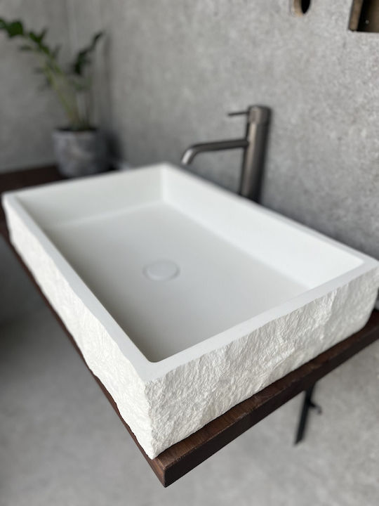 Deasupra Blatului Chiuvetă Porțelan 80x40x12cm Alb