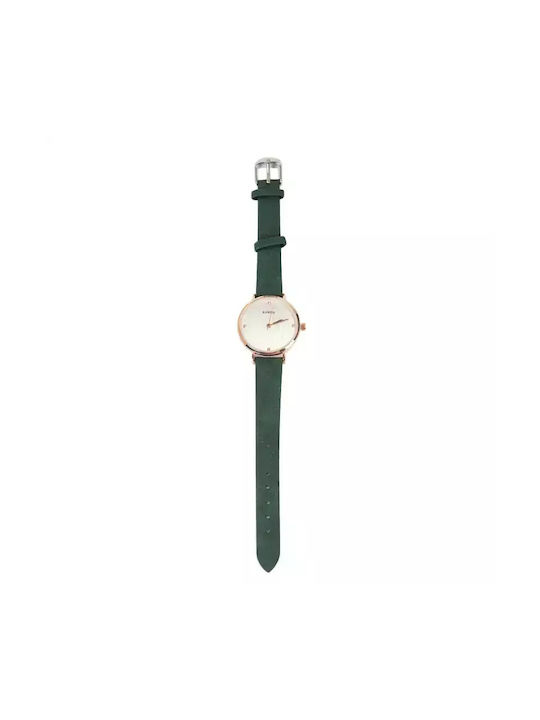 Nora's Accessories Watch with Green Leather Strap