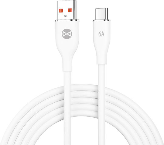 Forever USB 2.0 Cable USB-C male - USB-A 66W Λευκό 1m