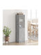 Wand Wohnzimmer Vitrine aus Spanplatte mit Glas Grey 35x37x142cm