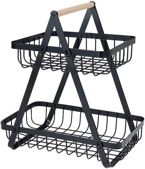 Φρουτιέρα Μεταλλική 2 Επιπέδων Μαύρη 22x14.5x25εκ. Φρουτιέρα Μεταλλική 2 Επιπέδων Μαύρη 22x14.5x25εκ.