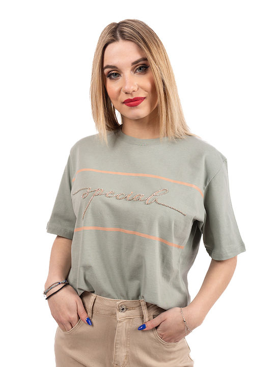 Pepper & Mint Femeie Tricou Cu dungi Verde