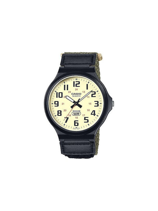 Casio Watch Battery with Black Leather Strap