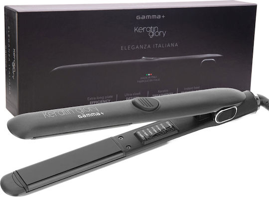 Professionelles Haarglätteisen Gamma+ Keratin Glory Schwarz