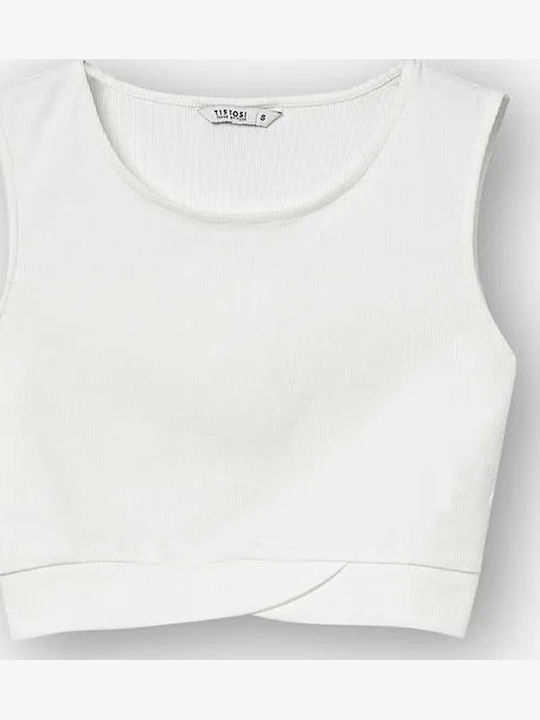 Παιδικό Crop Top Αμάνικο Ιβουαρ