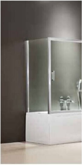 Devon Fixed Side Bathtub 67-69x140cm Clean Glass Chrome