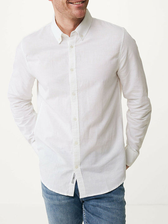 Mexx Langärmlig Leinen Hemd White