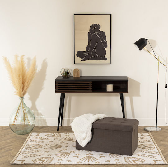 Taburet cu Spațiu de Depozitare Îmbrăcat în Catifea A-s Lysandre Gri Gri Catifea 76x38x38cm