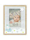 Wooden Photo Frame with Light Blue Frame