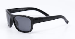Monte Como Sunglasses Μαύρα with Acetate Frame & Black Lens