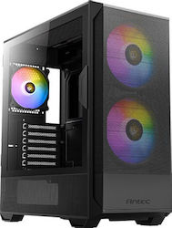 Antec NX416L Gaming Midi Tower Computer Case with Window Panel and RGB Lighting Black