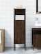 vidaXL Rafturi de baie Raft Baie Lemn 33x33x120.5cm Maro