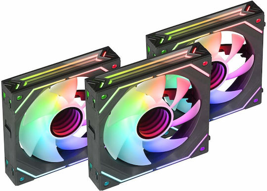 MFLINKFINITYKIT Gehäuselüfter 120mm (2000rpm / 69cfm) mit ARGB Beleuchtung und Verbindung 3-polig