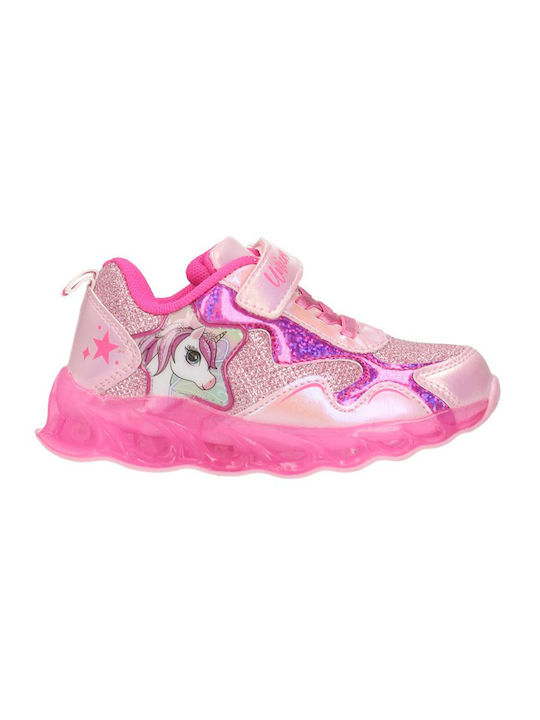 Disney Kids Sneakers with Scratch & Lights Pink