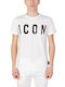 Icon T-shirt Bărbătesc cu Mânecă Scurtă Alb