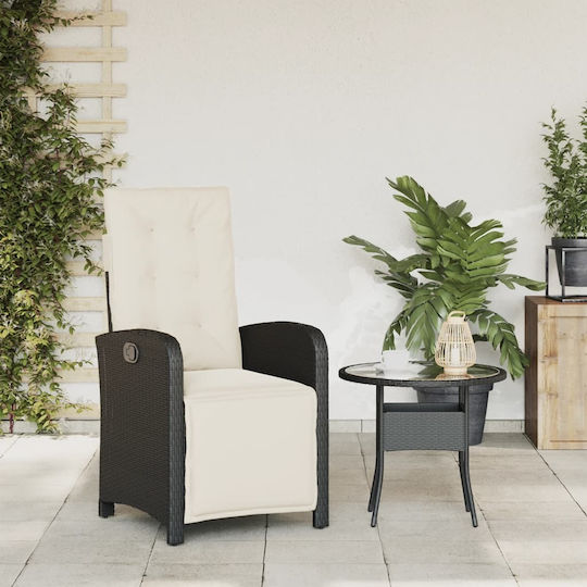 Outdoor-Stuhl Rattan Black mit Kissen
