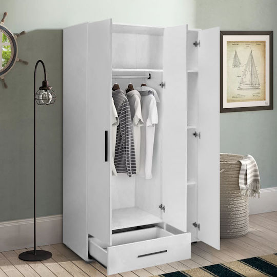 Triple Door Bianco 103x52x187cm White Triple Door Bianco 103x52x187cm White