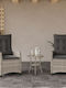 Bistro 3-Piece Living Room Set for Small Outdoor Spaces Light Gray with Pillows