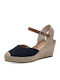 Damenplattformen im Espadrilles-Stil Marineblau