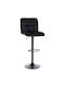 Stools Bar Collapsible with Backrest Upholstered with Velvet Diana Black 2pcs 45x49x90cm