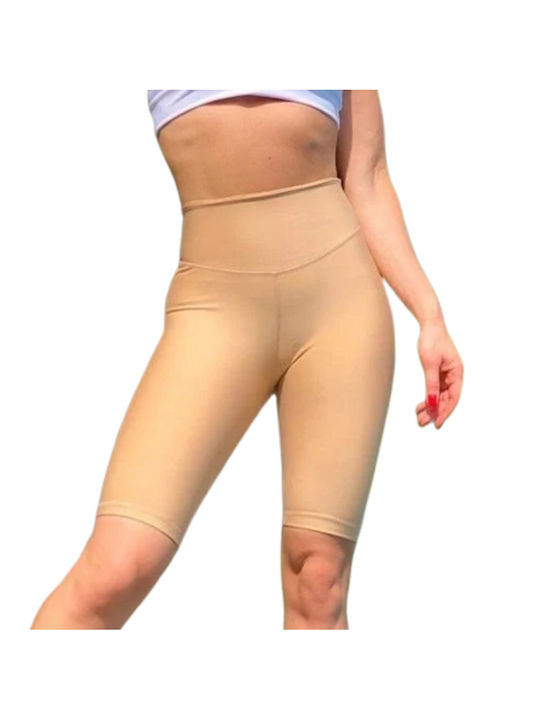 Lismina Frauen Fahrrad Leggings Beige