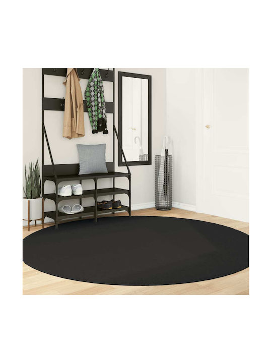 vidaXL Rug Round Black