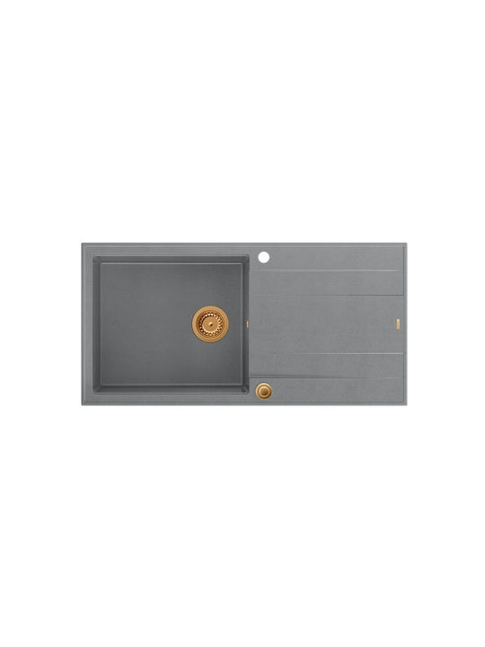 GraniteQ Evan 146 Xl Drop-In Chiuvetă din Granit Sintetic L100xW50cm Gri