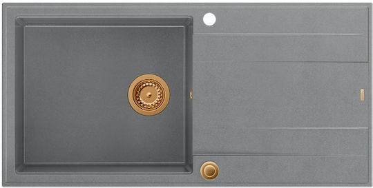 GraniteQ Evan 146 Xl Drop-In Spüle aus Verbundgranulat B100xT50cm Gray