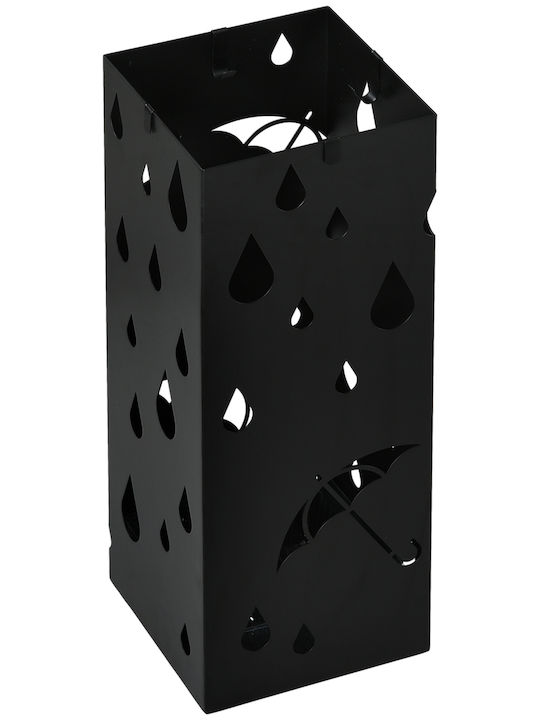 HomCom Ομπρελοθήκη Μεταλλική Μαύρη 15.5x15.5x41cm