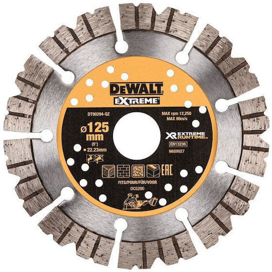 Dewalt Δίσκος Κοπής Δομικών Υλικών 125mm