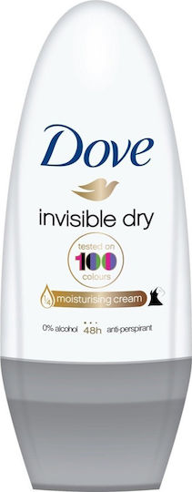 Dove Invisible Dry Tested On 100 Colours Αποσμητικό 48h Σε Roll-on 50ml