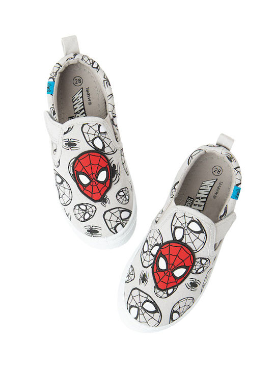 Spiderman Marvel Παιδικά Sneakers με Σκρατς Γκρι