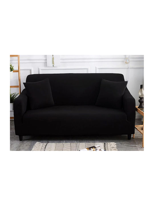 Elastic Cover for Three Seater Sofa Black 80εκ. 1pcs