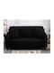 Elastische Abdeckung für Dreisitziges Sofa Black 80εκ. 1Stück