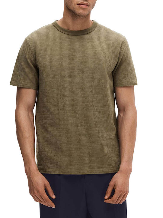 Selected Herren T-Shirt Kurzarm Khaki