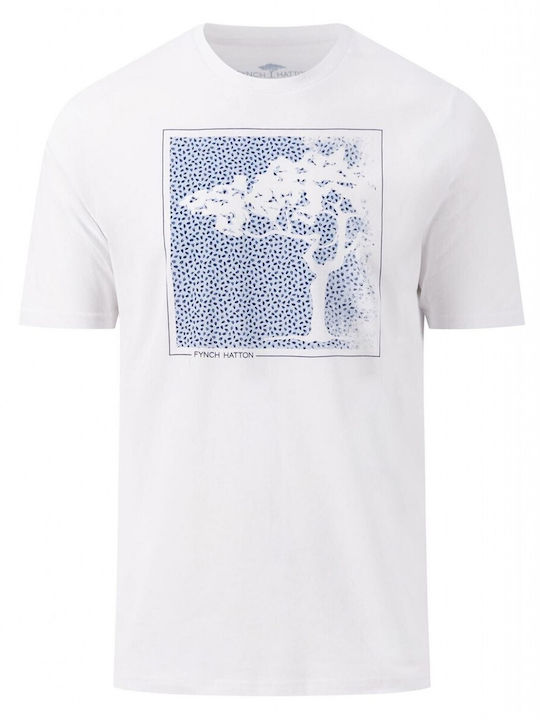 Fynch Hatton Ανδρικό T-shirt Κοντομάνικο Λευκό