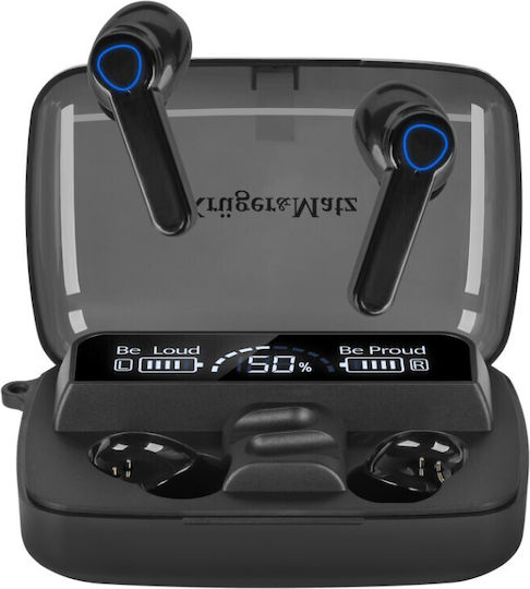 Kruger & Matz M19 Earbud Bluetooth Handsfree Ακουστικά με Θήκη Φόρτισης Μαύρα