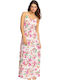 Happy Tropical Summer Maxi Dress Snow White