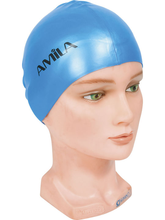 Amila Silicone Adults Swimming Cap Light Blue
