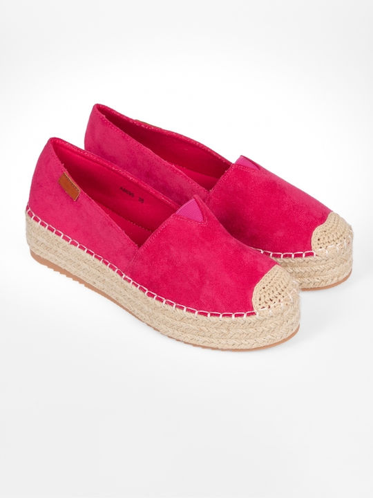 Issue Fashion Din catifea Espadrile dama în culoarea Fuchsia