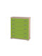 Comodă pentru copii Oak-Light Green cu 5 sertare 80x44x89buc