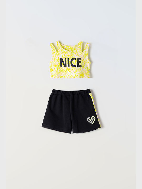 Εβίτα Kids Set with Shorts Summer 2pcs lime