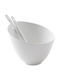 Espiel Porcelain Salad Bowl with Salad Spoons White 20x20x17cm 2pcs