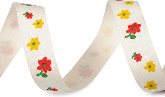 Υφασμάτινη Κορδέλα Floral Κίτρινη