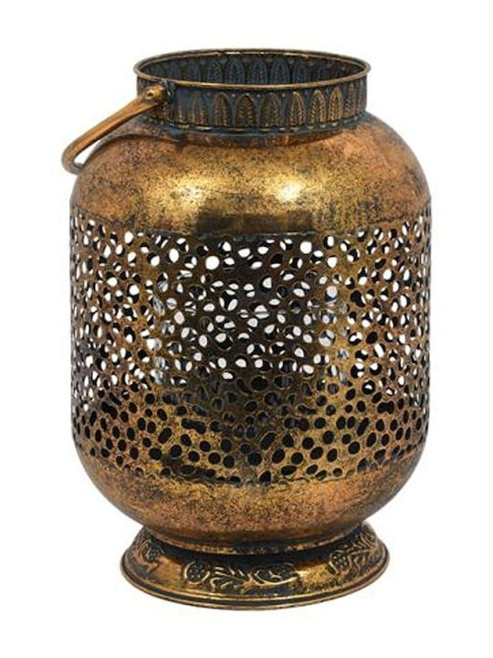 Fylliana Candle Holder Metal in Bronze Color 22x22x30cm 1pcs