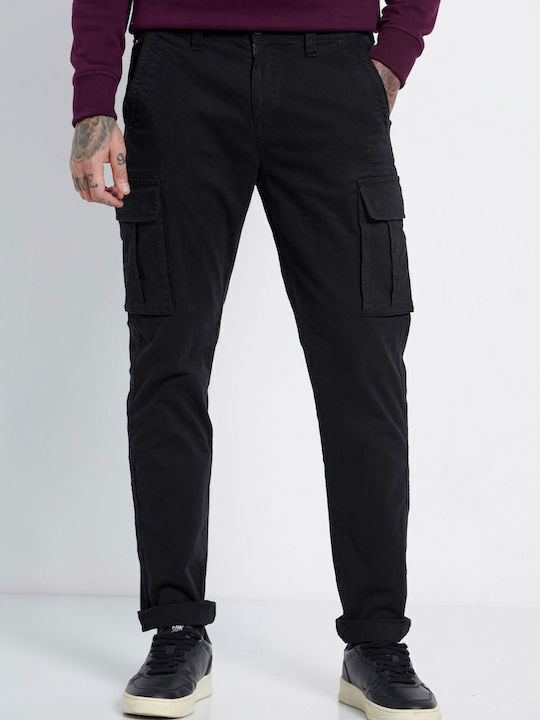 Garage Fifty5 Men's Trousers Cargo Elastic in Regular Fit Black