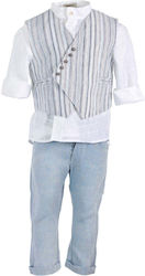 Designer's Cat Βαπτιστικό Κοστούμι για Αγόρι Λινό Γαλάζιο 5τμχ