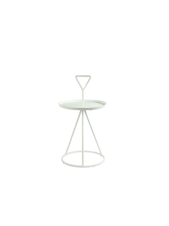 Round Side Table White L37xW37xH67cm